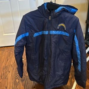 Team NFL Chargers zip up jacket with hood youth xl size 18